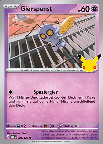 Gierspenst 081/128 30 Jahre (30C) Pokémon-Karte (Near Mint)