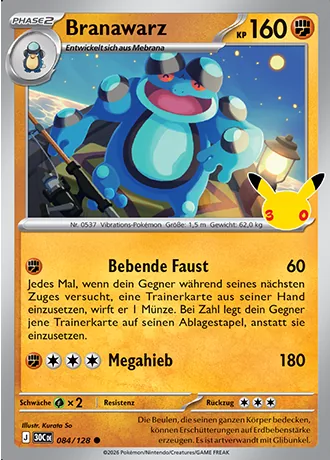 Branawarz 084/128 30 Jahre (30C) Pokémon-Karte (Near Mint)