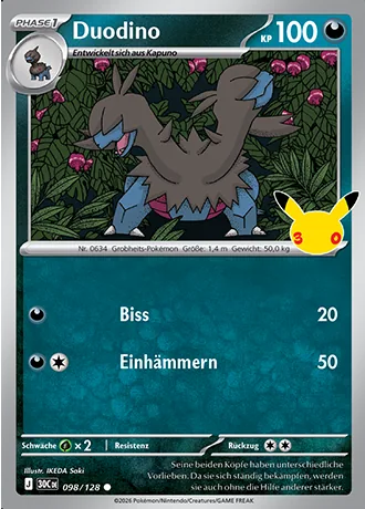Duodino 098/128 30 Jahre (30C) Pokémon-Karte (Near Mint)