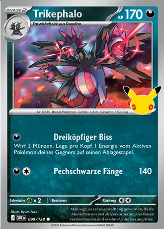 Trikephalo 099/128 30 Jahre (30C) Pokémon-Karte (Near Mint)