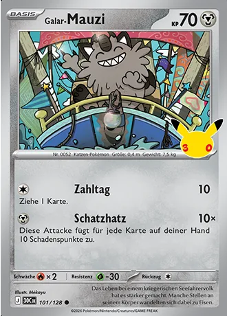 Galar-Mauzi 101/128 30 Jahre (30C) Pokémon-Karte (Near Mint)
