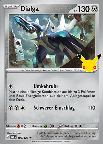 Dialga 103/128 30 Jahre (30C) Pokémon-Karte (Near Mint)