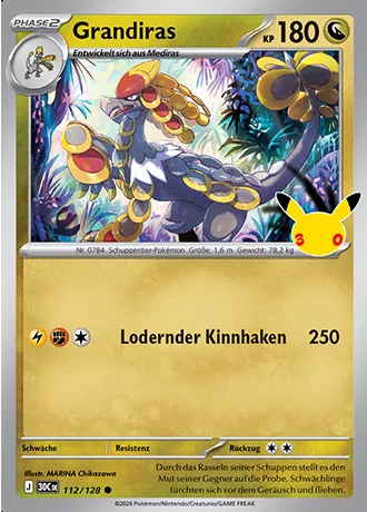 Grandiras 112/128 30 Jahre (30C) Pokémon-Karte (Near Mint)