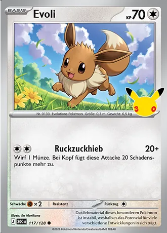 Evoli 117/128 30 Jahre (30C) Pokémon-Karte (Near Mint)