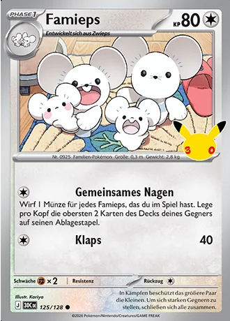 Famieps 125/128 30 Jahre (30C) Pokémon-Karte (Near Mint)