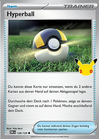 Hyperball 128/128 30 Jahre (30C) Pokémon-Karte (Near Mint)