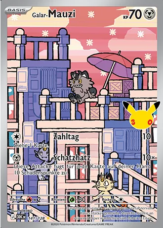Galar-Mauzi 141/128 30 Jahre (30C) Pokémon-Karte (Near Mint)