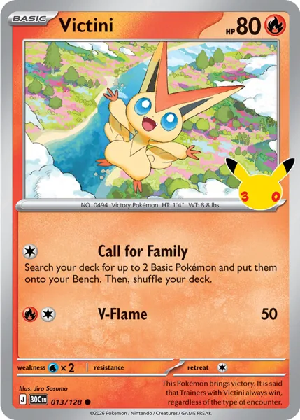 Victini 013/128 30th Celebration (30C) Pokémon card (Near Mint)