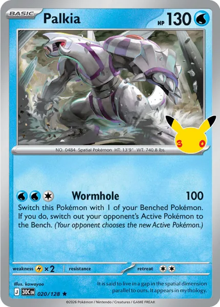 Palkia 020/128 30th Celebration (30C) Pokémon card (Near Mint)