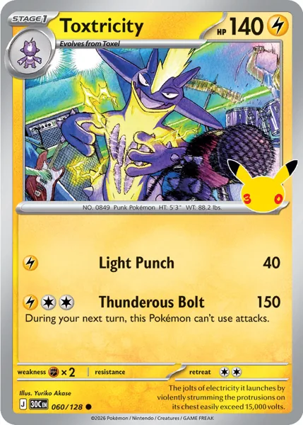 Toxtricity 060/128 30th Celebration (30C) Pokémon card (Near Mint)
