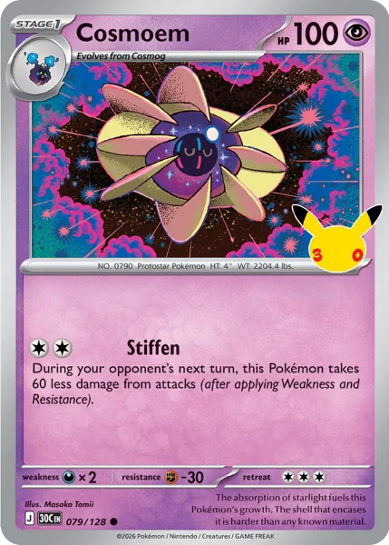 Cosmoem 079/128 30th Celebration (30C) Pokémon card (Near Mint)