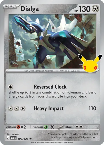 Dialga 103/128 30th Celebration (30C) Pokémon card (Near Mint)