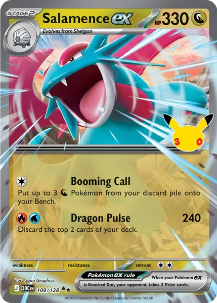 Salamence ex 109/128 30th Celebration (30C) Pokémon card (Near Mint)