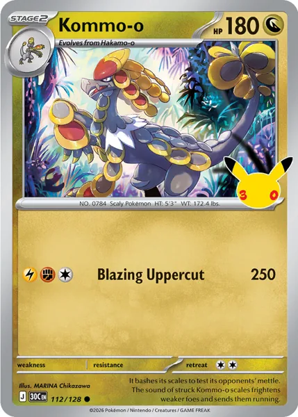 Kommo-o 112/128 30th Celebration (30C) Pokémon card (Near Mint)