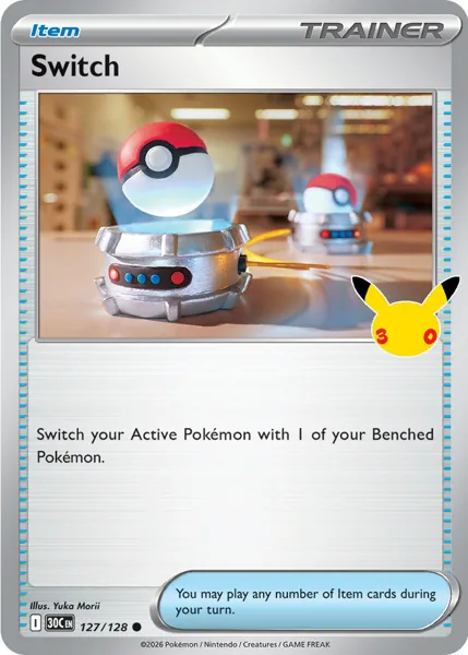 Switch 127/128 30th Celebration (30C) Pokémon card (Near Mint)