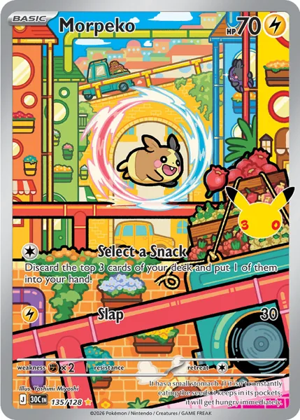 Morpeko 135/128 30th Celebration (30C) Pokémon card (Near Mint)