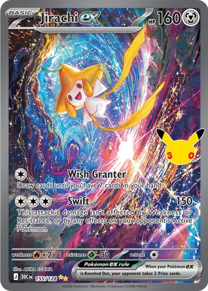 Jirachi ex 155/128 30th Celebration (30C) Pokémon card (Near Mint)