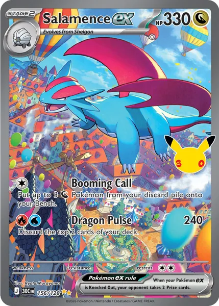 Salamence ex 156/128 30th Celebration (30C) Pokémon card (Near Mint)