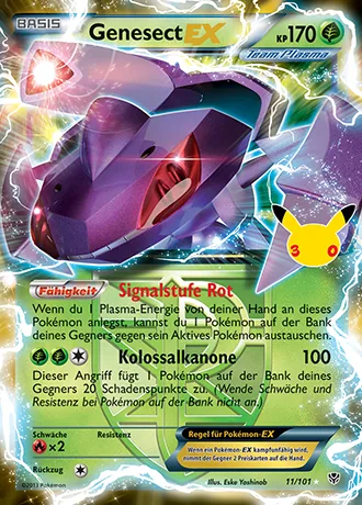 Genesect EX 11/101 30 Jahre: Klassische Sammlung Pokémon-Karte (Near Mint)