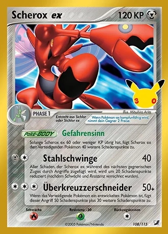 Scherox ex 108/115 30 Jahre: Klassische Sammlung Pokémon-Karte (Near Mint)