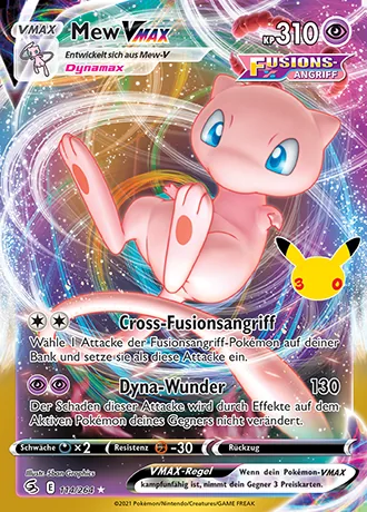 Mew-VMAX 114/264 30 Jahre: Klassische Sammlung Pokémon-Karte (Near Mint)
