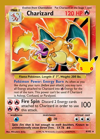 Charizard 4/102 30th Classic Collection Pokémon card (Near Mint)