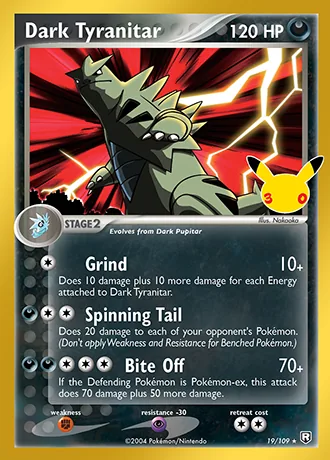 Dark Tyranitar 19/109 30th Classic Collection Pokémon card (Near Mint)
