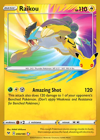 Raikou 050/185 30th Classic Collection Pokémon card (Near Mint)