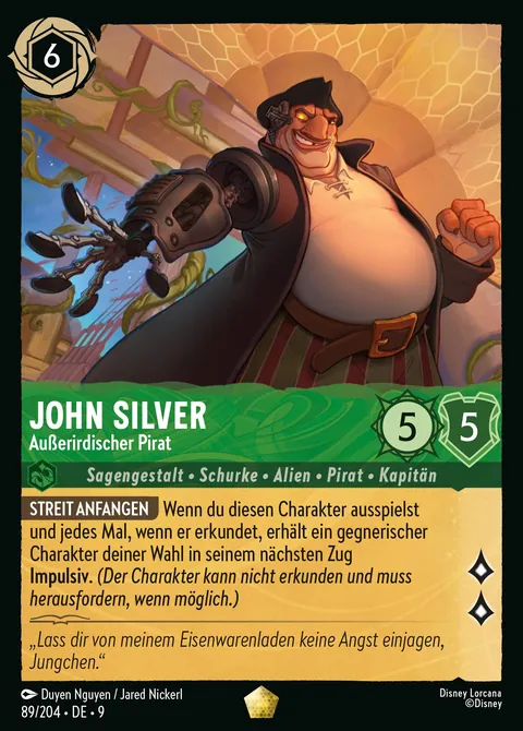 John Silver - Außerirdischer Pirat #089 Mythen Disney Lorcana-Karte (Near Mint)