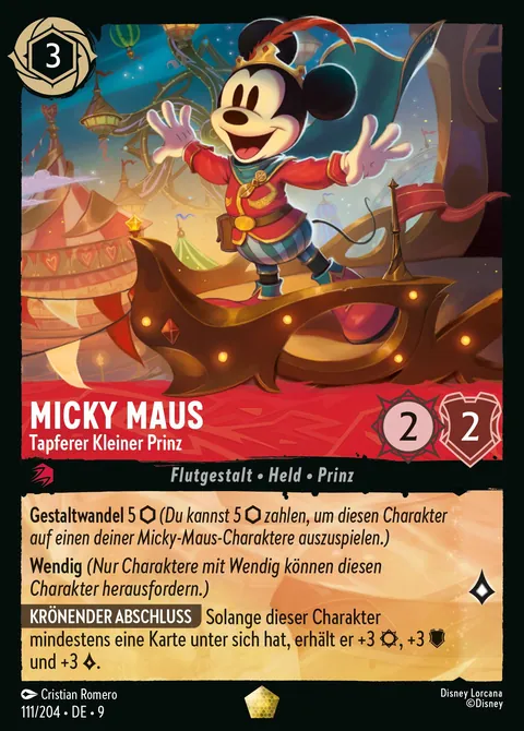 Micky Maus - Tapferer Kleiner Prinz #111 Mythen Disney Lorcana-Karte (Near Mint)