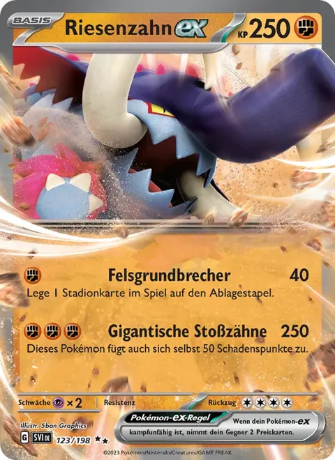 Riesenzahn-ex 123/198 Karmesin & Purpur (SVI) Pokémon-Karte (Near Mint)