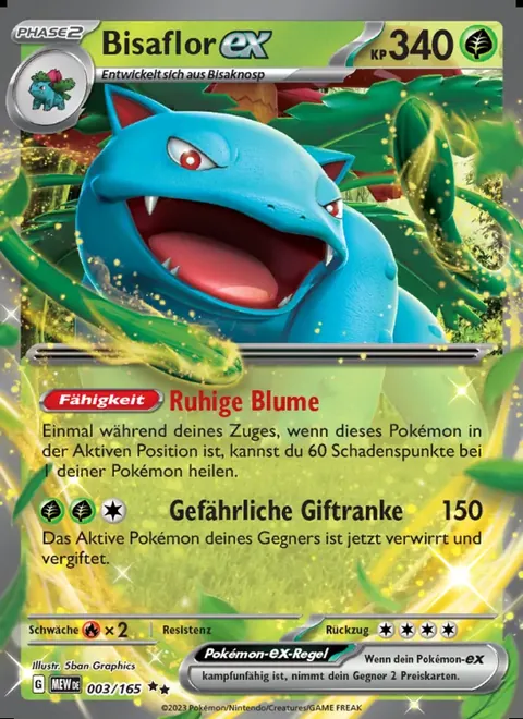 Bisaflor-ex 003/165 151 (MEW) Pokémon-Karte (Near Mint)