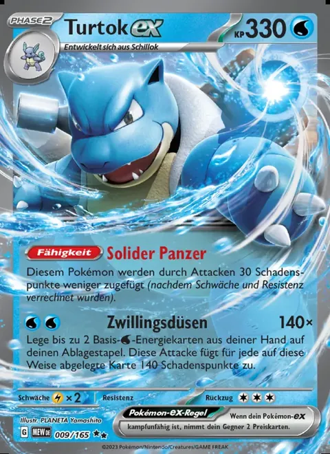 Turtok-ex 009/165 151 (MEW) Pokémon-Karte (Near Mint)