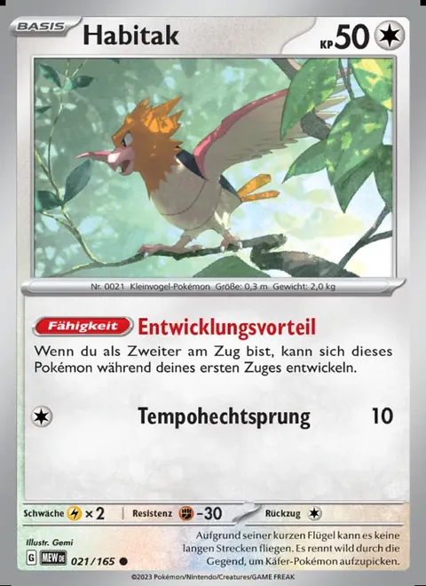 Habitak 021/165 151 (MEW) Pokémon-Karte (Near Mint)