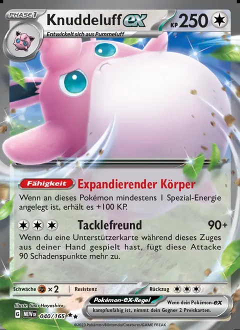 Knuddeluff-ex 040/165 151 (MEW) Pokémon-Karte (Near Mint)