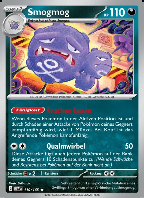 Smogmog 110/165 151 (MEW) Pokémon-Karte (Near Mint)