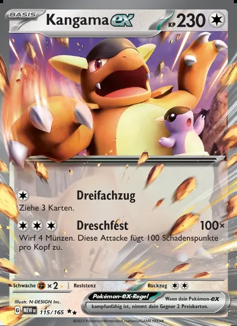 Kangama-ex 115/165 151 (MEW) Pokémon-Karte (Near Mint)