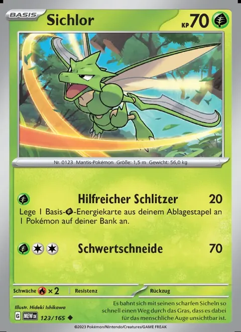 Sichlor 123/165 151 (MEW) Pokémon-Karte (Near Mint)