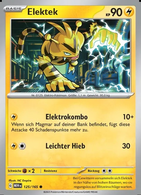 Elektek 125/165 151 (MEW) Pokémon-Karte (Near Mint)