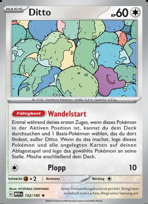 Ditto 132/165 151 (MEW) Pokémon-Karte (Near Mint)