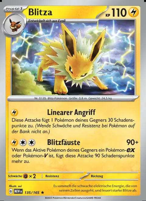 Blitza 135/165 151 (MEW) Pokémon-Karte (Near Mint)