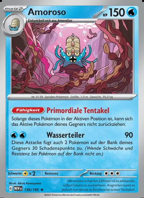 Amoroso 139/165 151 (MEW) Pokémon-Karte (Near Mint)