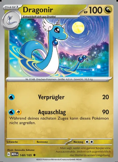 Dragonir 148/165 151 (MEW) Pokémon-Karte (Near Mint)