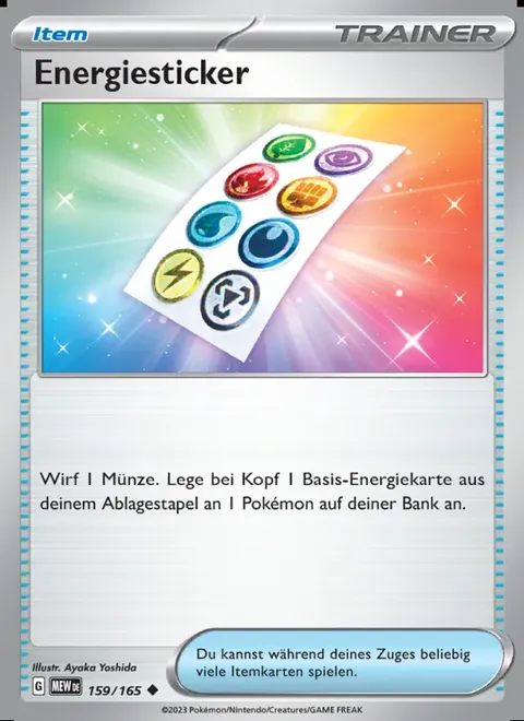 Energiesticker 159/165 151 (MEW) Pokémon-Karte (Near Mint)
