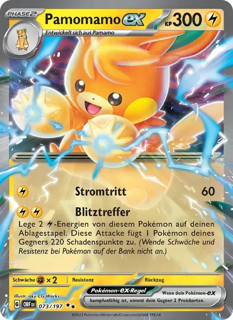 Pamomamo-ex 073/197 Obsidian Flammen (OBF) Pokémon-Karte (Near Mint)