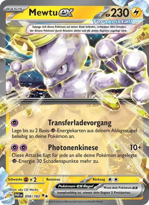 Mewtu-ex 058/182 Paradoxrift (PAR) Pokémon-Karte (Near Mint)