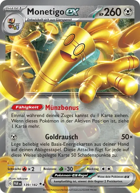 Monetigo-ex 139/182 Paradoxrift (PAR) Pokémon-Karte (Near Mint)