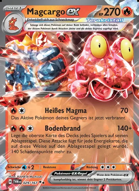 Magcargo-ex 029/167 Maskerade im Zwielicht (TWM) Pokémon-Karte (Near Mint)