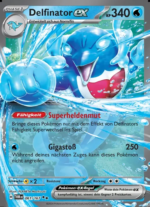 Delfinator-ex 061/167 Maskerade im Zwielicht (TWM) Pokémon-Karte (Near Mint)