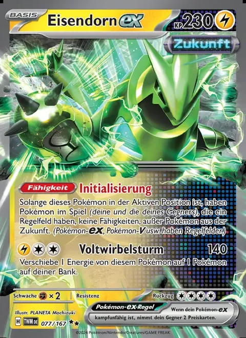 Eisendorn-ex 077/167 Maskerade im Zwielicht (TWM) Pokémon-Karte (Near Mint)